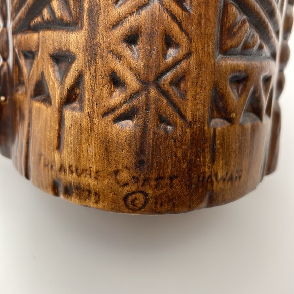 Treasure Craft Vintage 1971 Ceramic Hawaiian/Polynesian Hand Painted Tiki Mug - Picture 6 of 11
